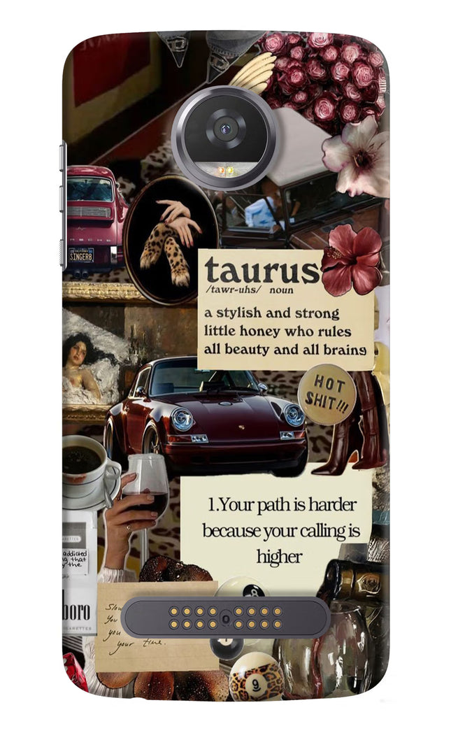 Taurus Zodiac Moto Z2 Play Hard Case Back Cover by Casekaro