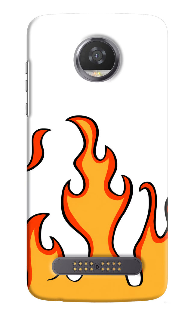 Fired Up – White Moto Z2 Play Hard Case Back Cover by Casekaro