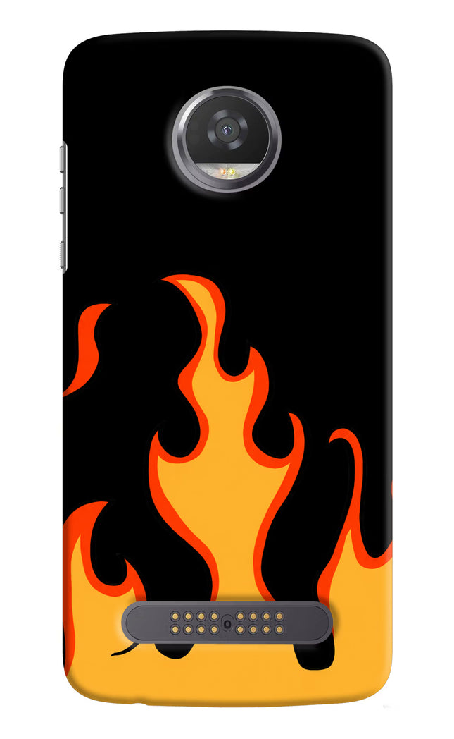 Fired Up – Black Moto Z2 Play Hard Case Back Cover by Casekaro