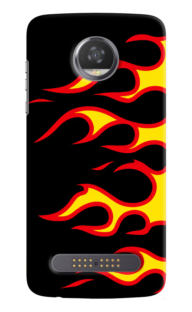 Side Sweep Flames Moto Z2 Play Hard Case Back Cover by Casekaro