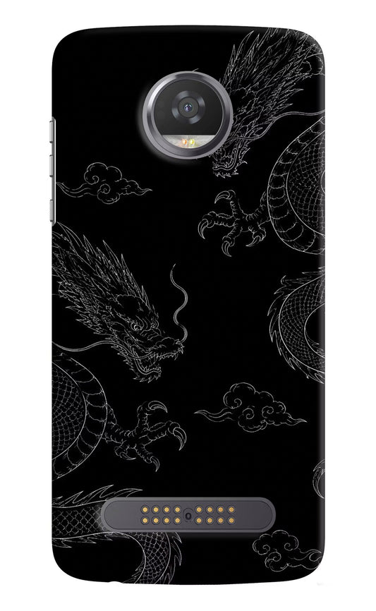 Twin Dragons Moto Z2 Play Hard Case Back Cover by Casekaro