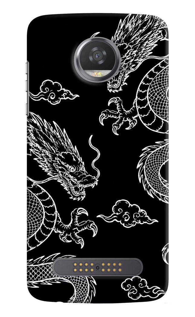 Twin Dragons Moto Z2 Play Hard Case Back Cover by Casekaro