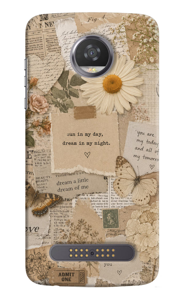 Vintage case Moto Z2 Play Hard Case Back Cover by Casekaro