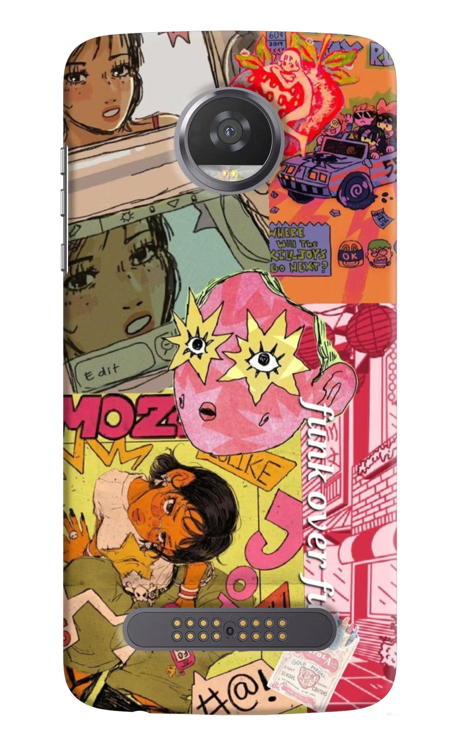 Funkover Moto Z2 Play Back Cover, Hard case