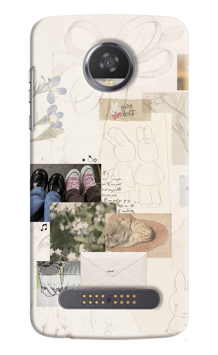 Soft Aesthetic Moto Z2 Play Back Cover, Hard case