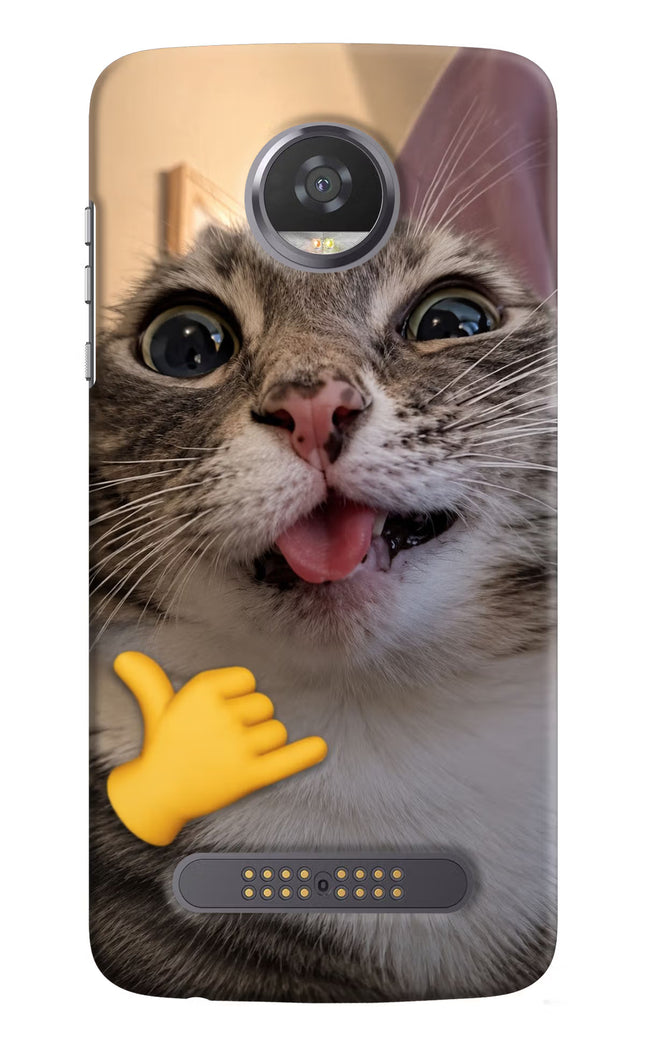 Silly Cat Call Moto Z2 Play Hard Case Back Cover by Casekaro