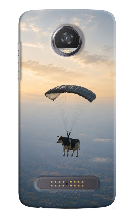 Skydiving Cow Moto Z2 Play Hard Case Back Cover by Casekaro