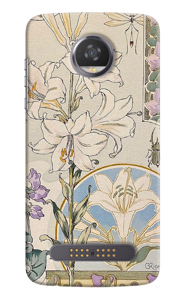White Lily Moto Z2 Play Hard Case Back Cover by Casekaro