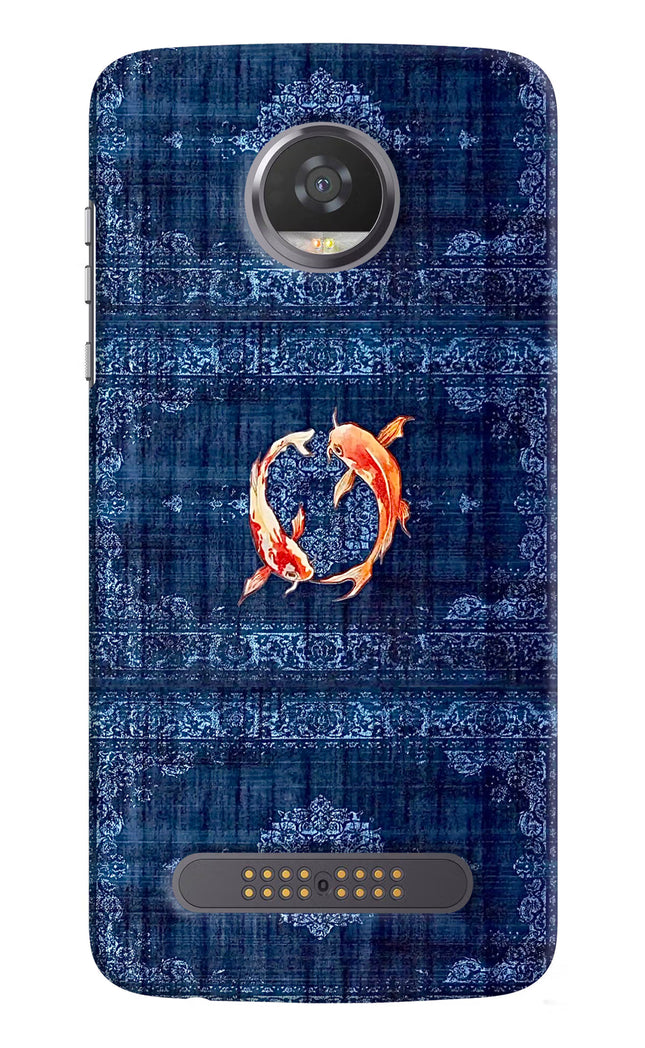 Koi Blue Moto Z2 Play Hard Case Back Cover by Casekaro