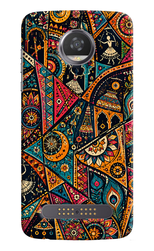 Folk Print Moto Z2 Play Hard Case Back Cover by Casekaro