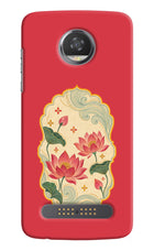 Pink Lotus Moto Z2 Play Hard Case Back Cover by Casekaro