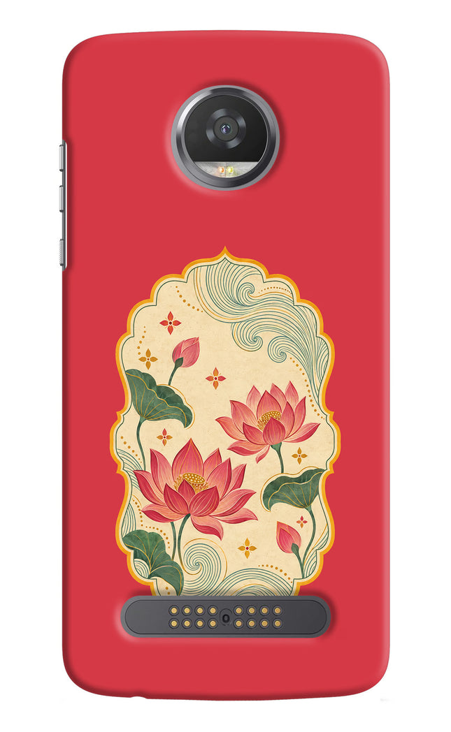 Pink Lotus Moto Z2 Play Back Cover