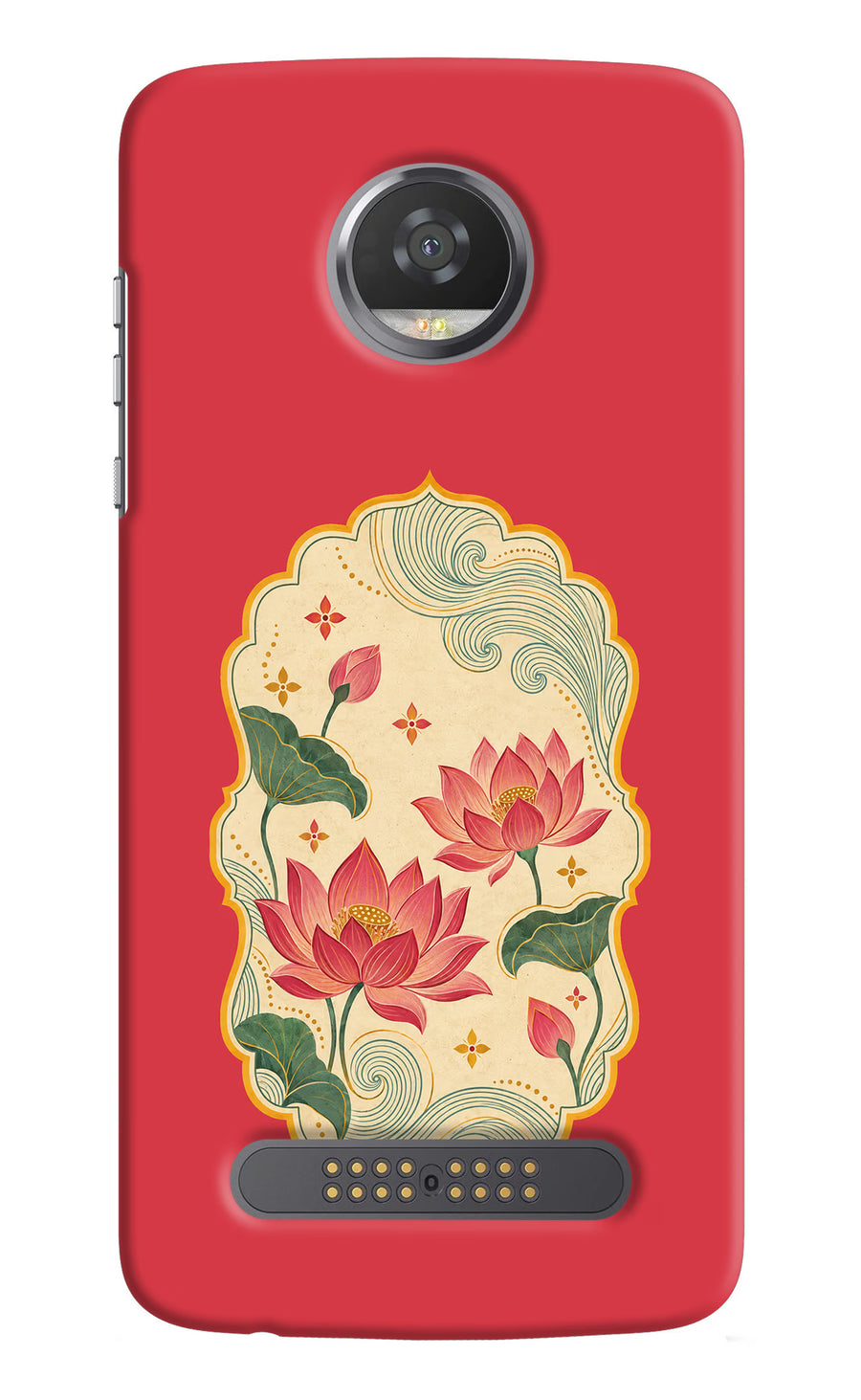 Pink Lotus Moto Z2 Play Back Cover, Hard case