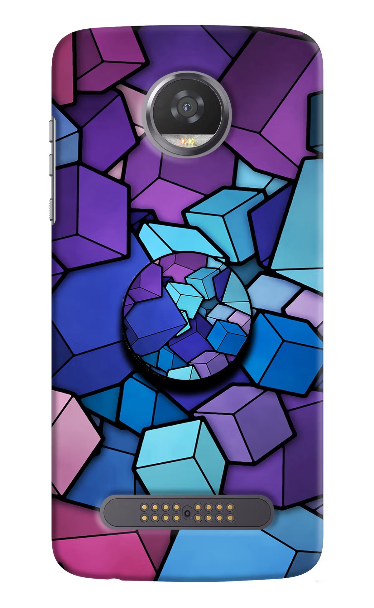 Cubic Abstract Moto Z2 Play Pop Case by Casekaro