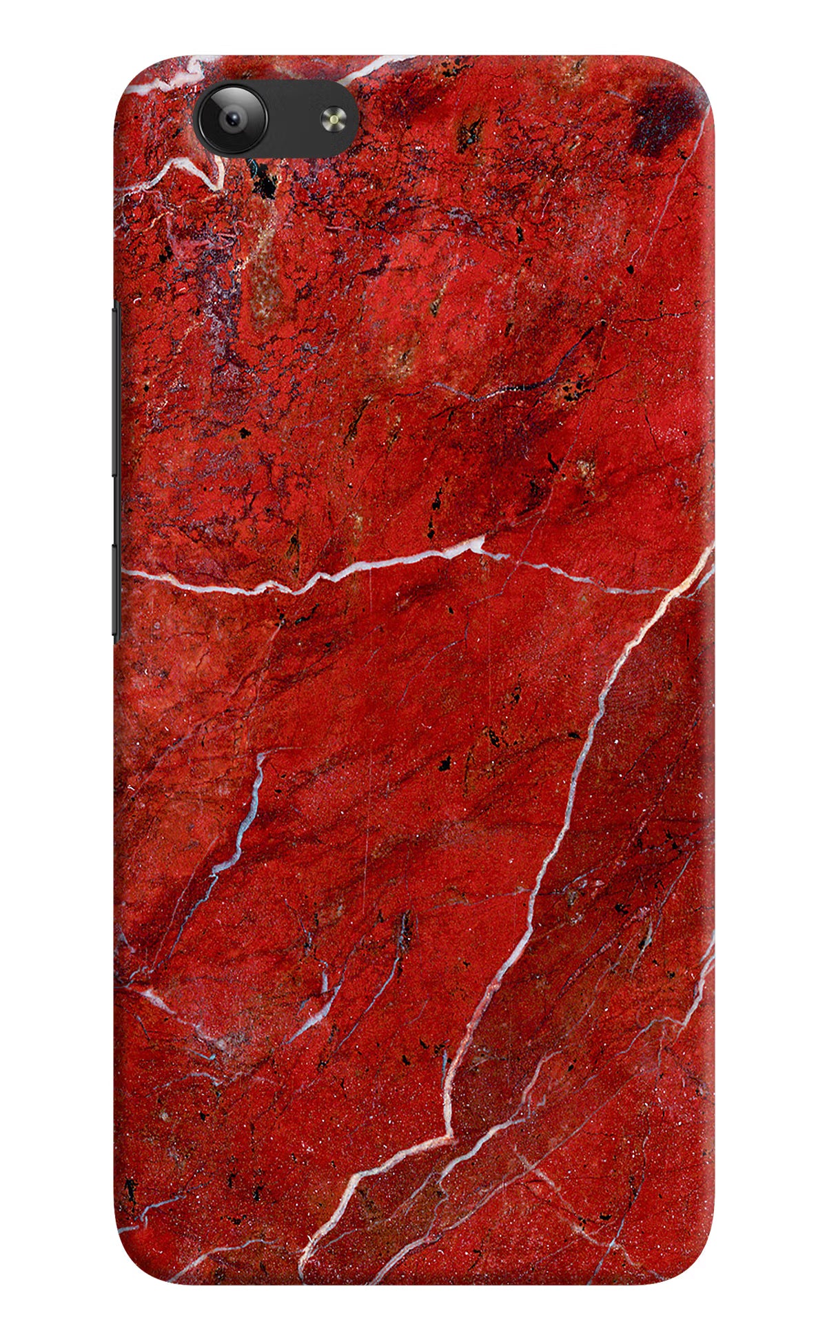 Red Marble Design Vivo Y53 Hard Case Back Cover by Casekaro
