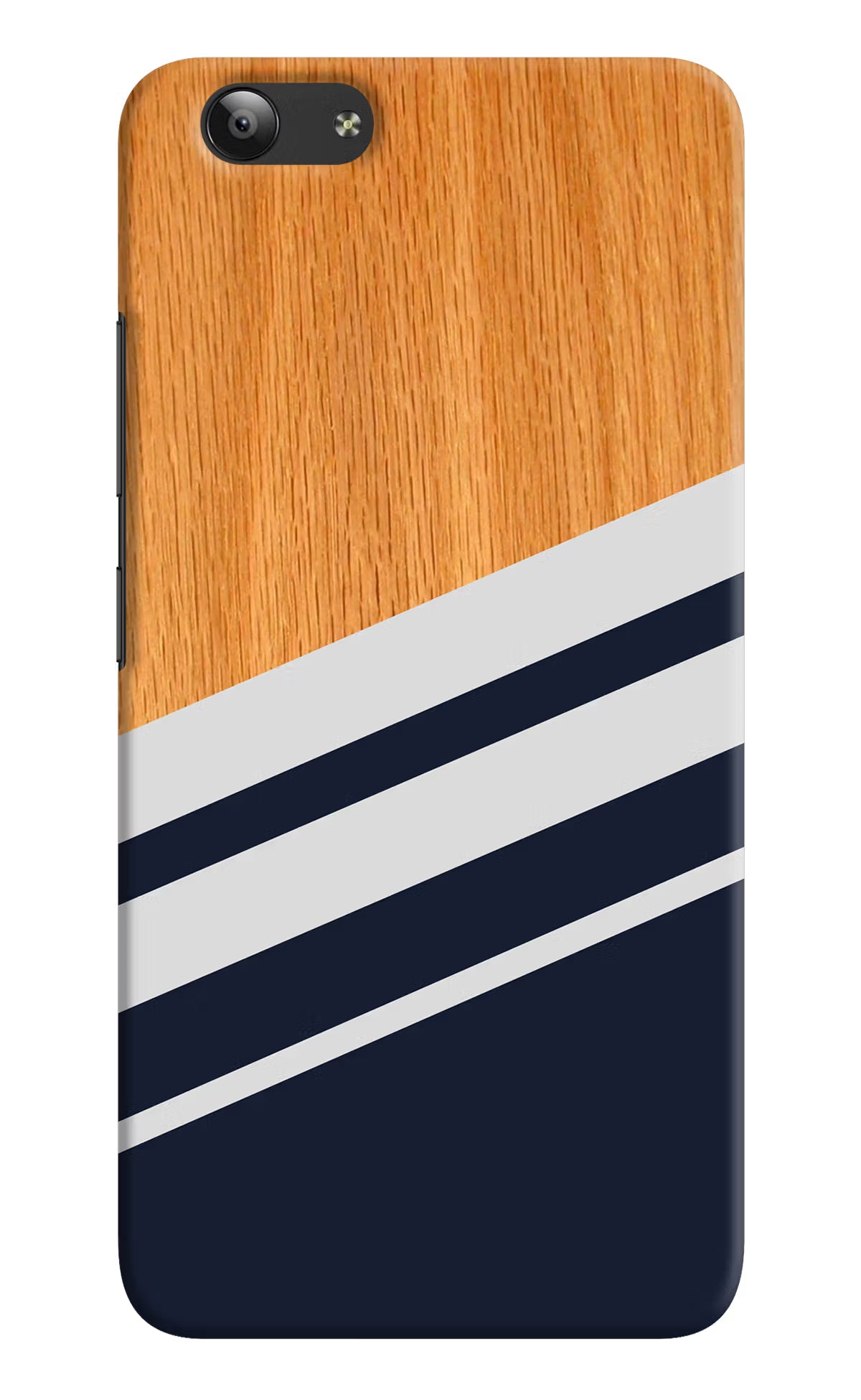 Blue and white wooden Vivo Y53 Hard Case Back Cover by Casekaro