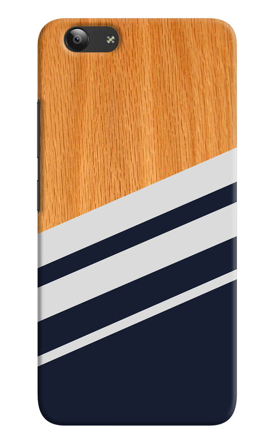 Blue and white wooden Vivo Y53 Hard Case Back Cover by Casekaro