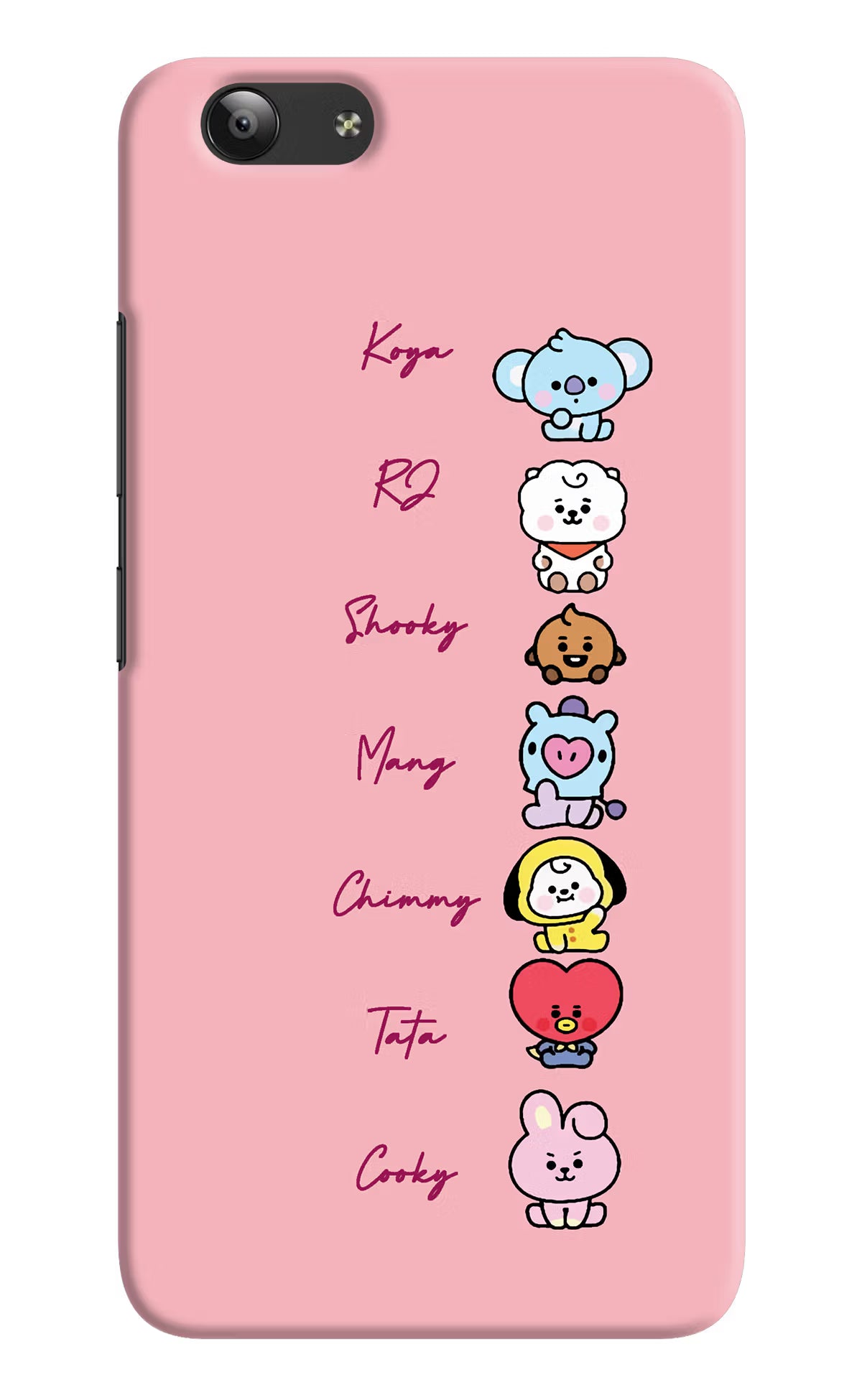BTS names Vivo Y53 Hard Case Back Cover by Casekaro