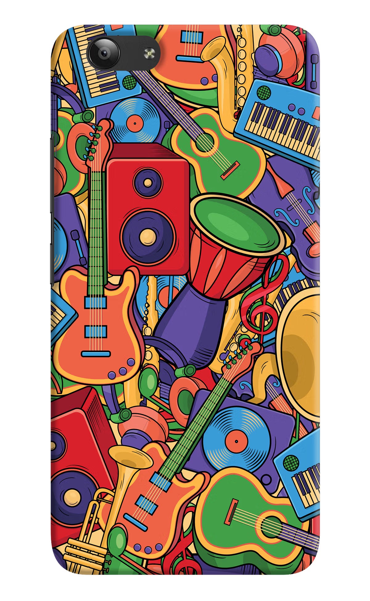 Music Instrument Doodle Vivo Y53 Hard Case Back Cover by Casekaro