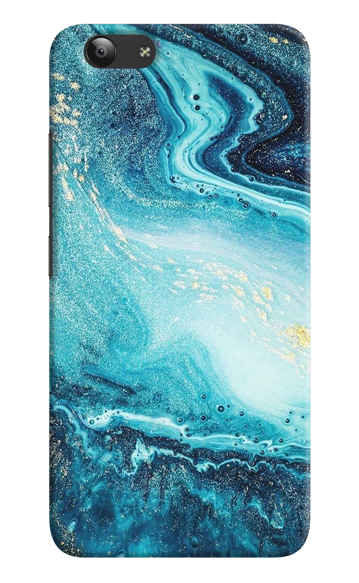 Blue Glitter Marble Vivo Y53 Hard Case Back Cover by Casekaro