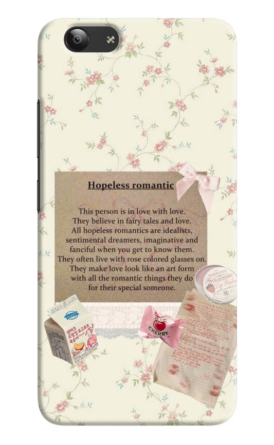 Hopeless Romantic Vivo Y53 Hard Case Back Cover by Casekaro