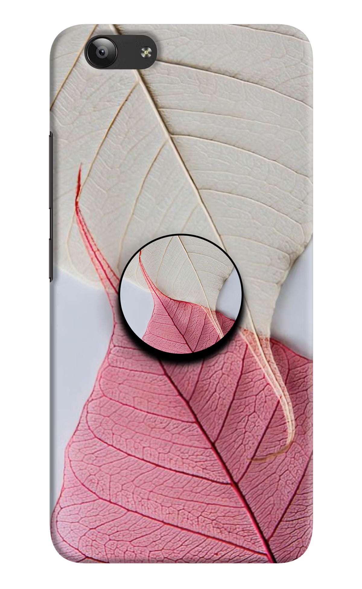White Pink Leaf Vivo Y53 Pop Case by Casekaro