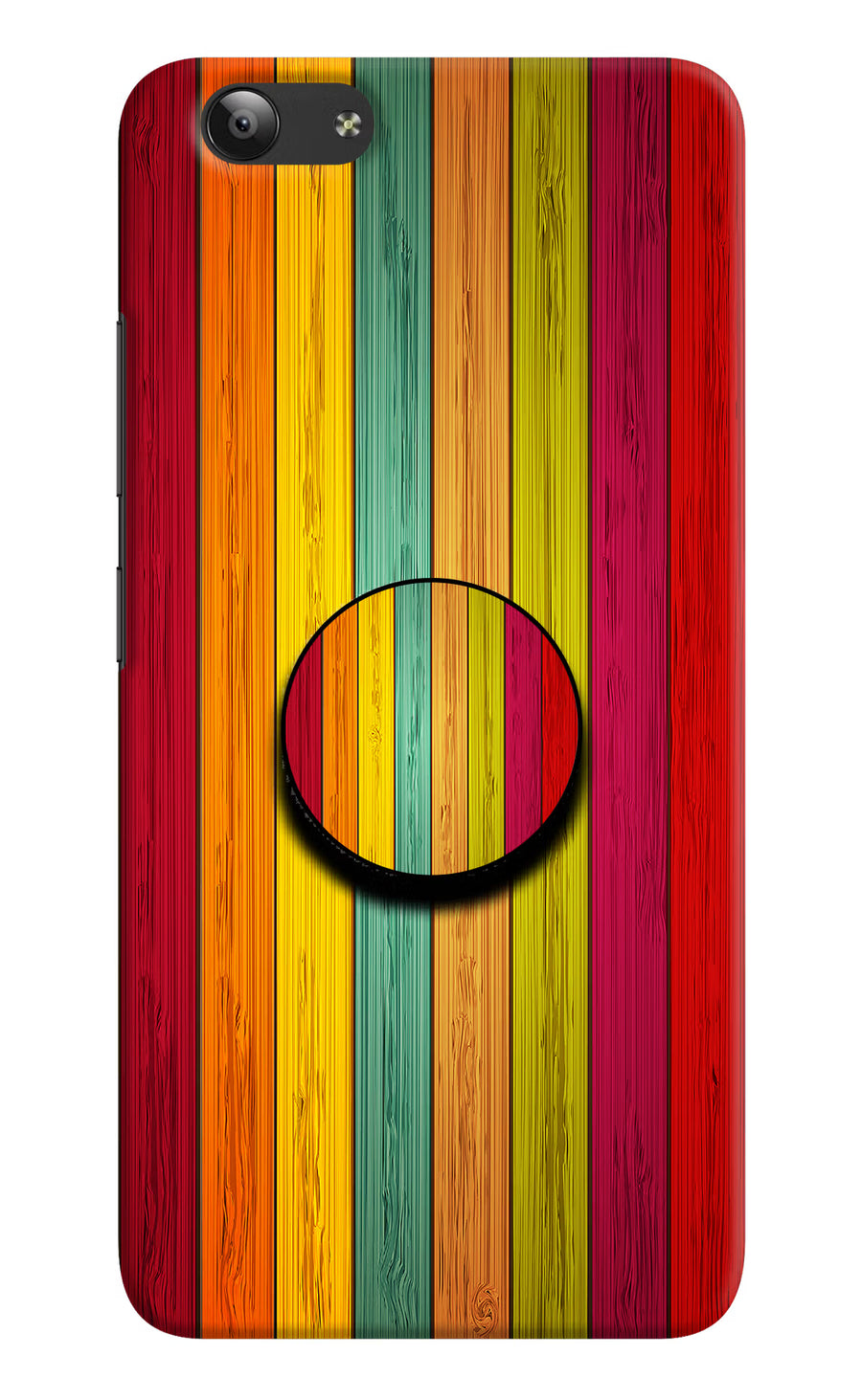 Multicolor Wooden Vivo Y53 Pop Case, Hard case
