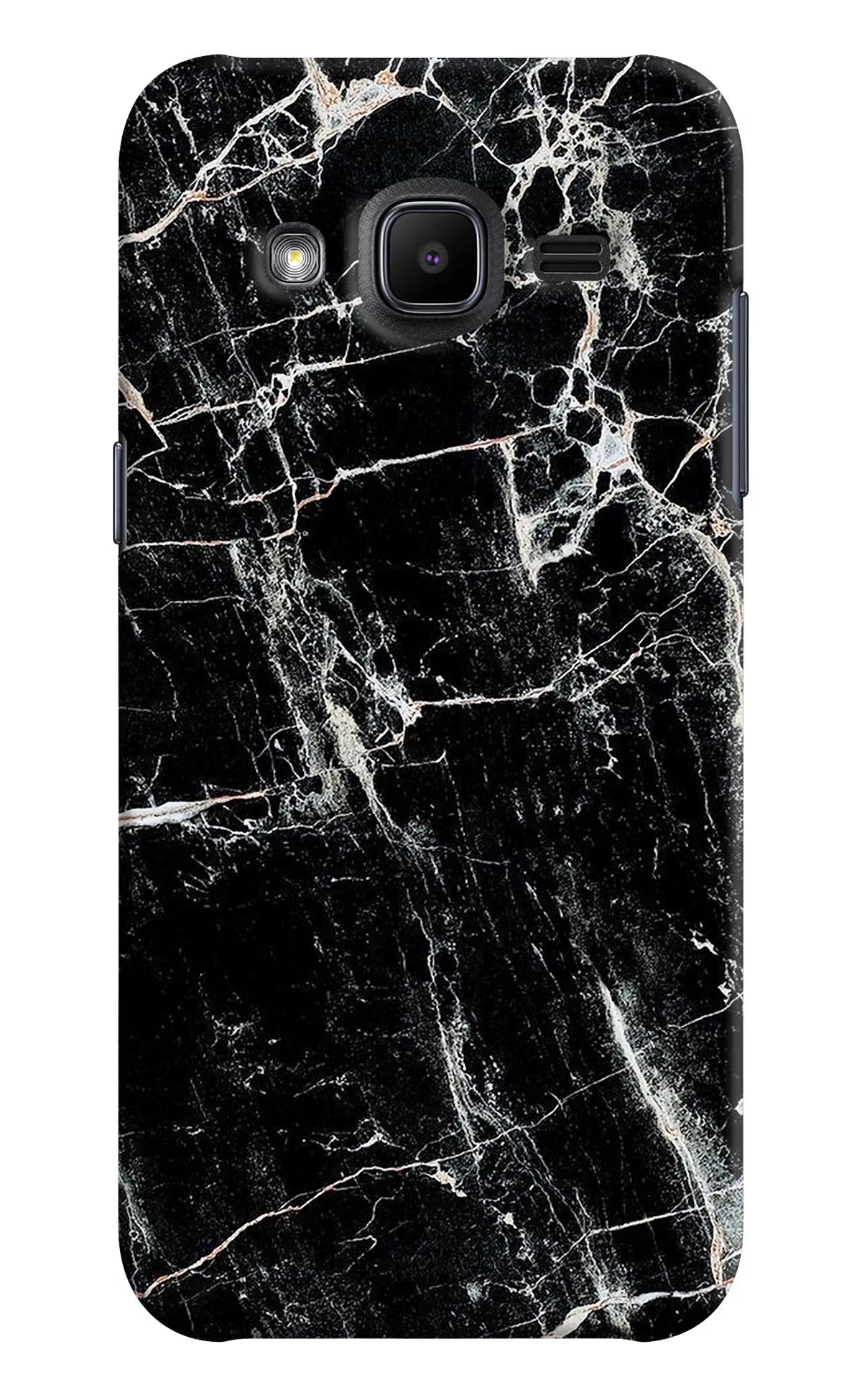 Black Marble Texture Samsung J2 2017 Hard Case Back Cover by Casekaro