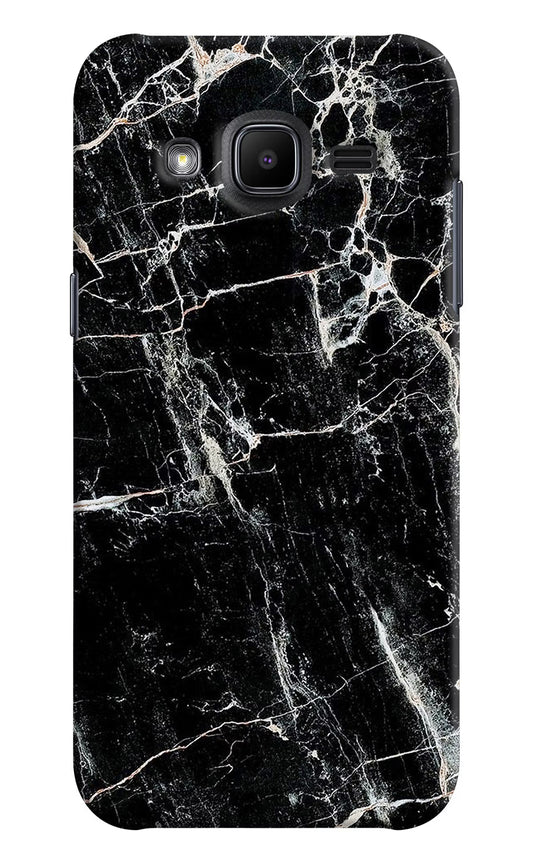 Black Marble Texture Samsung J2 2017 Hard Case Back Cover by Casekaro