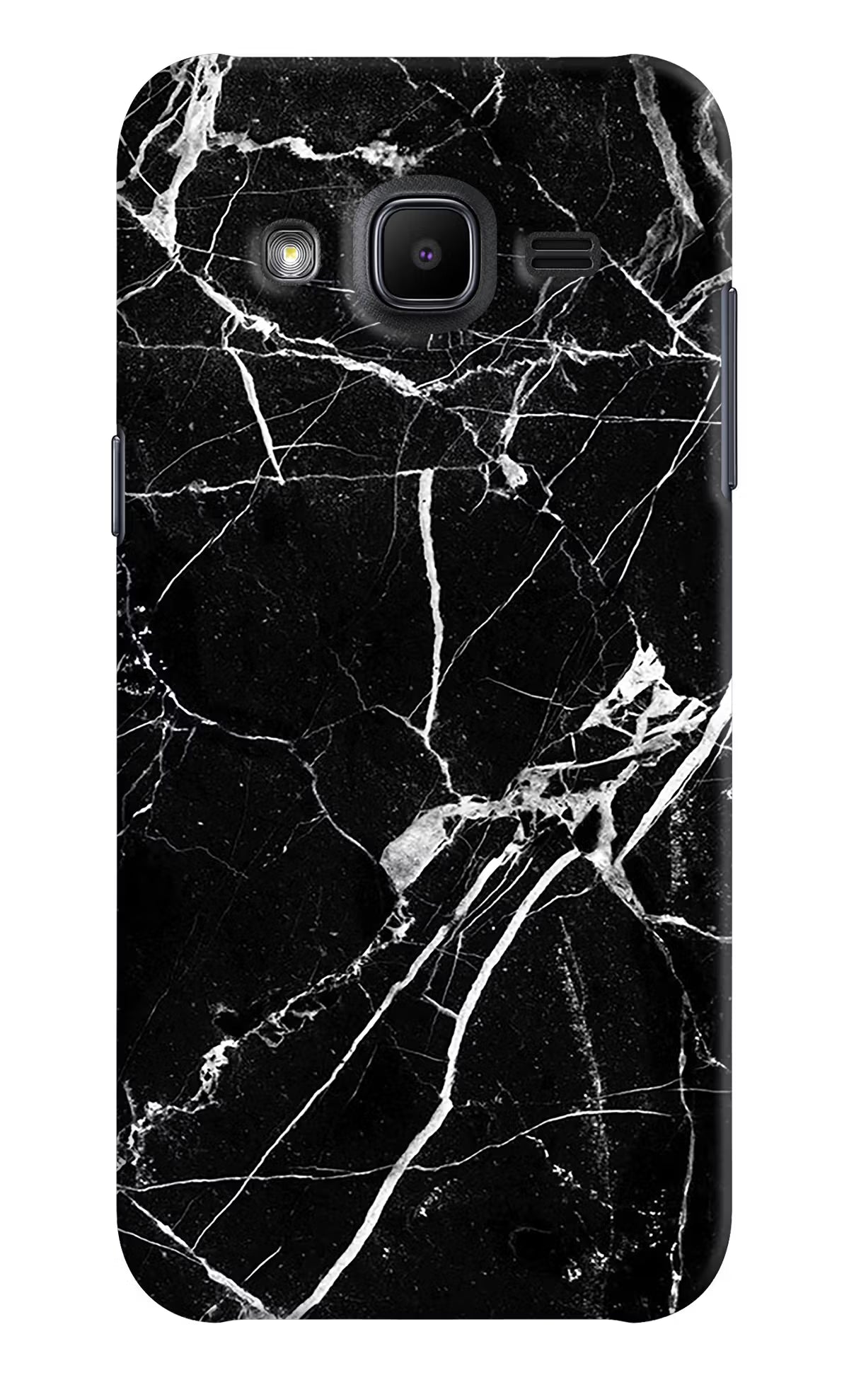Black Marble Pattern Samsung J2 2017 Hard Case Back Cover by Casekaro