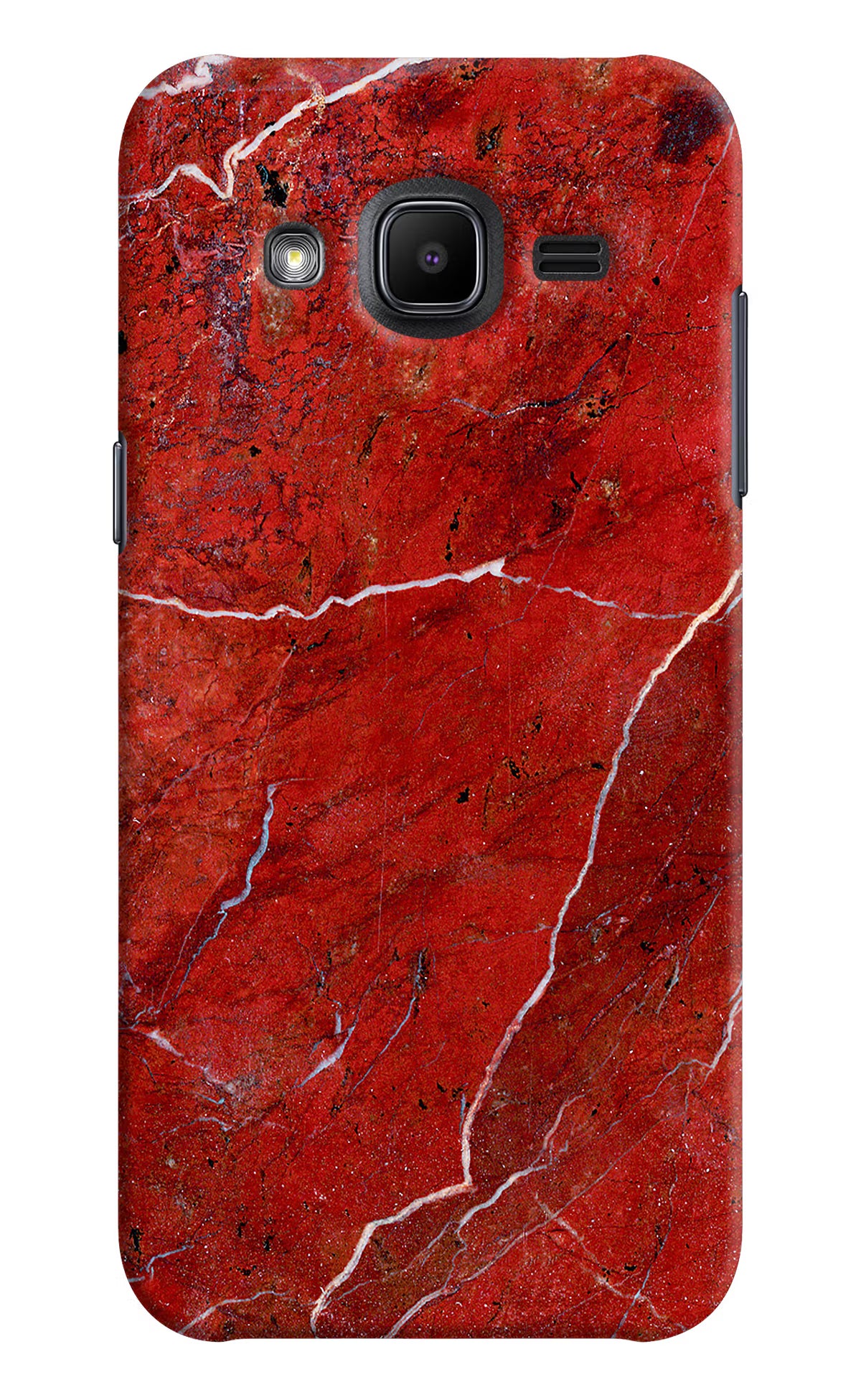 Red Marble Design Samsung J2 2017 Hard Case Back Cover by Casekaro