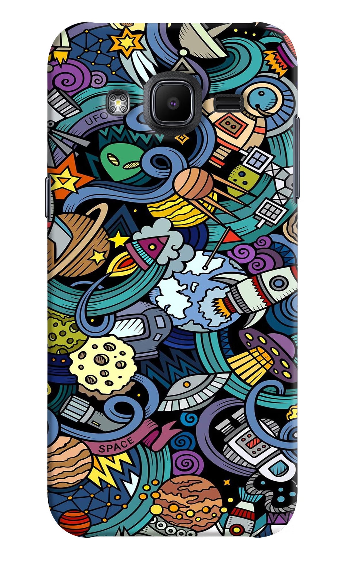 Space Abstract Samsung J2 2017 Hard Case Back Cover by Casekaro