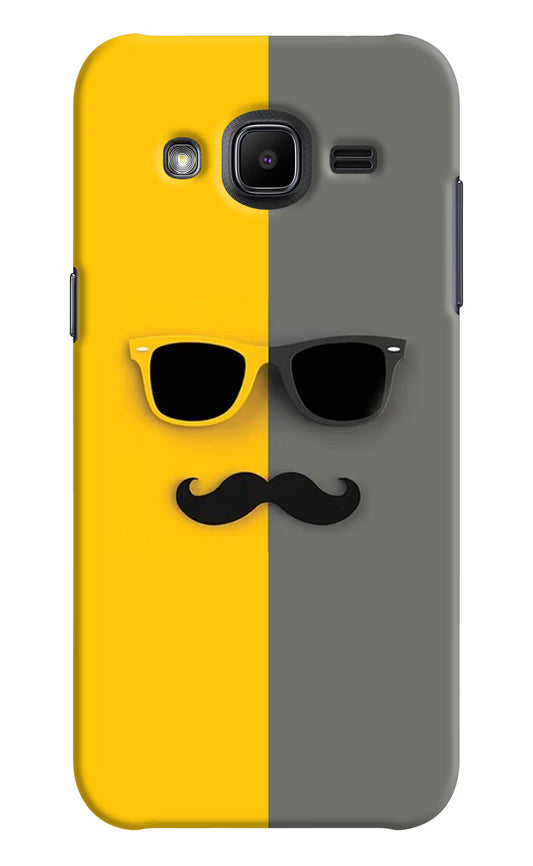 Sunglasses with Mustache Samsung J2 2017 Hard Case Back Cover by Casekaro