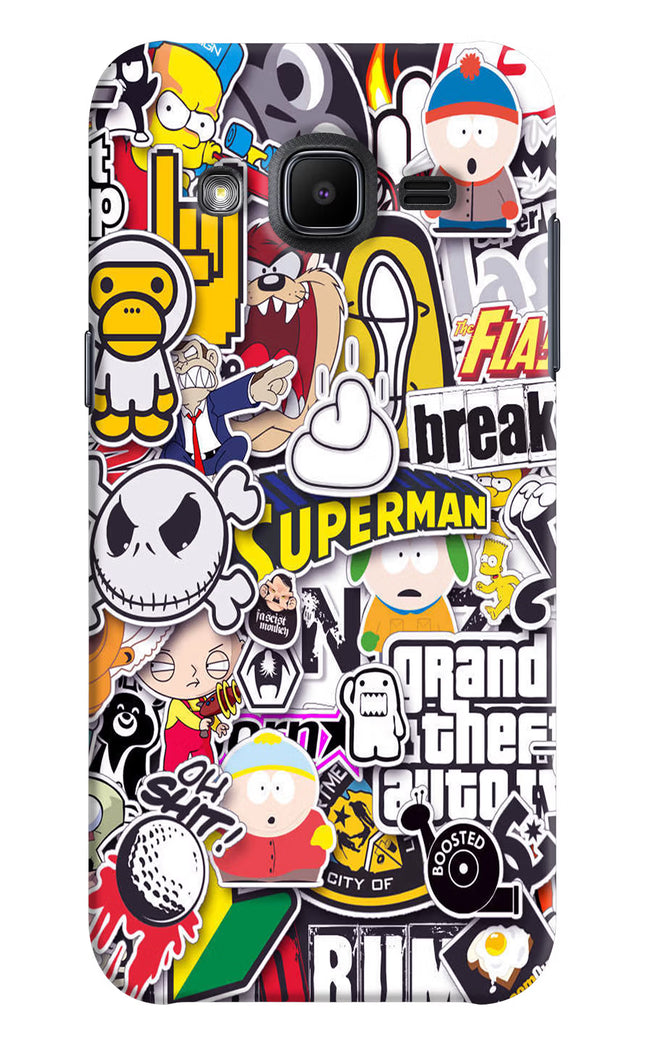 Sticker Bomb Samsung J2 2017 Hard Case Back Cover by Casekaro