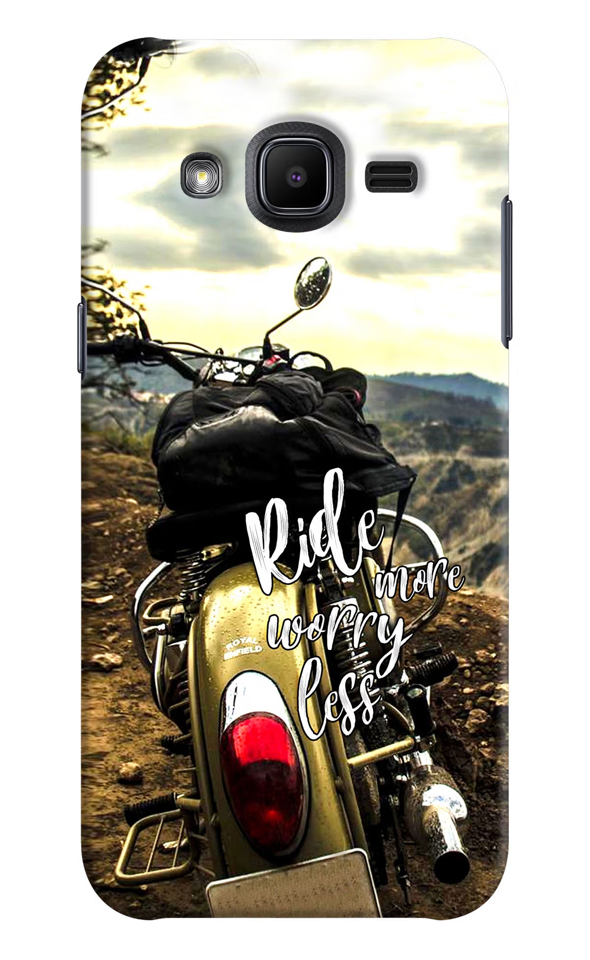 Ride More Worry Less Samsung J2 2017 Hard Case Back Cover by Casekaro