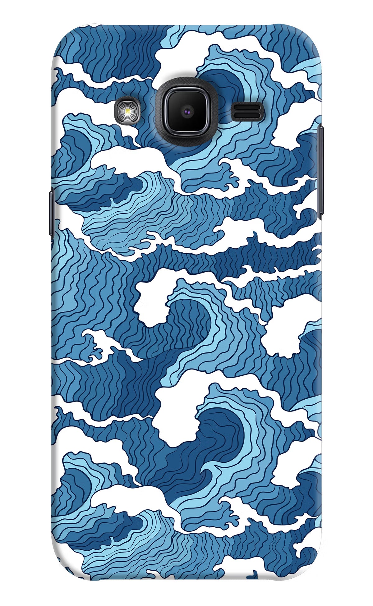 Blue Waves Samsung J2 2017 Hard Case Back Cover by Casekaro