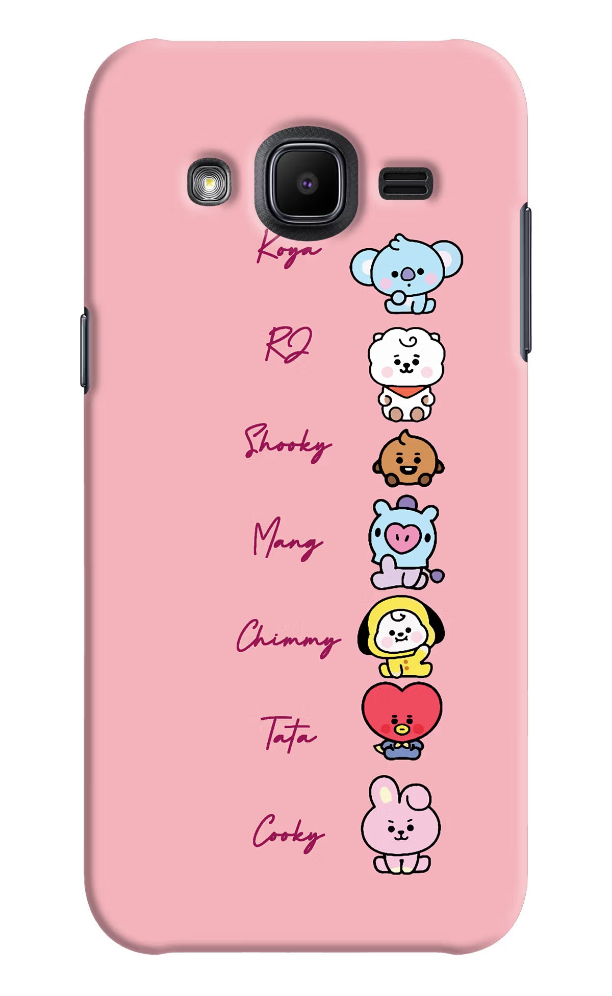 BTS names Samsung J2 2017 Hard Case Back Cover by Casekaro