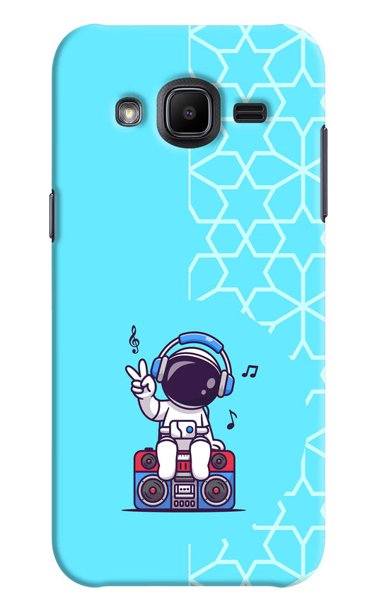 Cute Astronaut Chilling Samsung J2 2017 Hard Case Back Cover by Casekaro