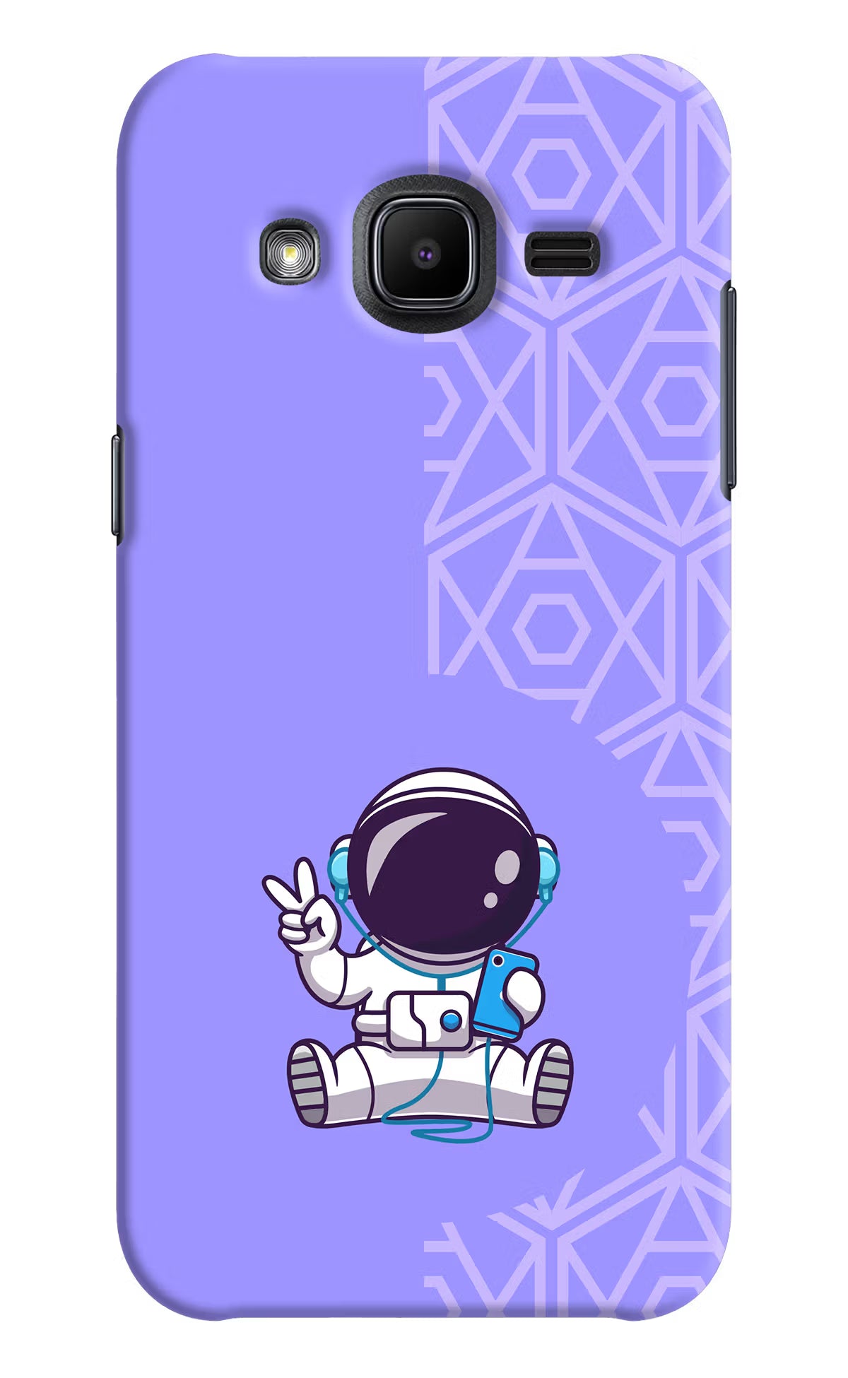 Cute Astronaut Chilling Samsung J2 2017 Hard Case Back Cover by Casekaro