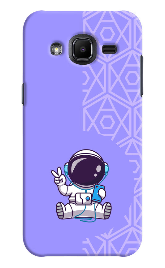 Cute Astronaut Chilling Samsung J2 2017 Hard Case Back Cover by Casekaro