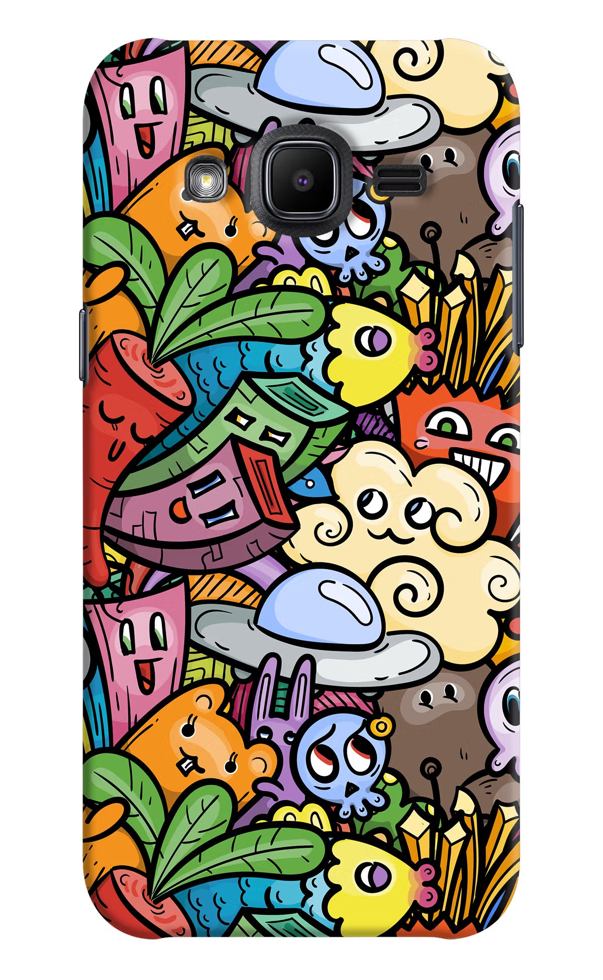 Veggie Doodle Samsung J2 2017 Hard Case Back Cover by Casekaro