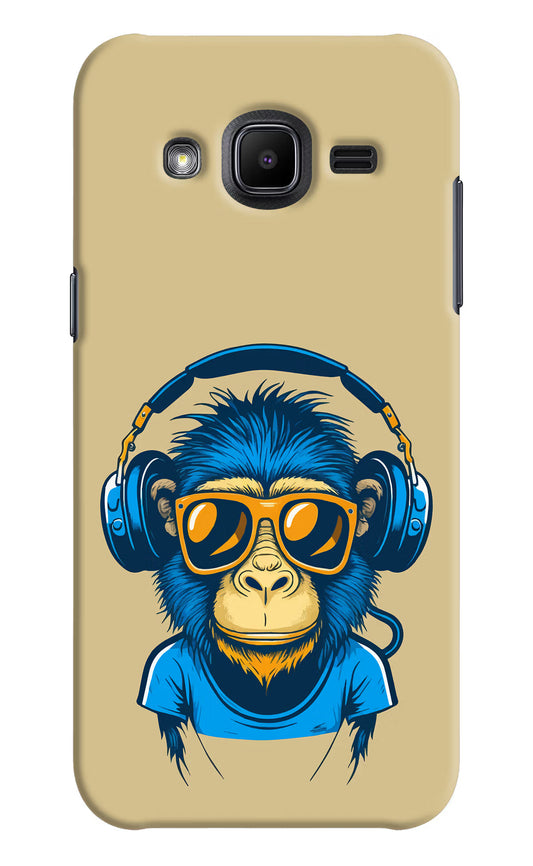 Monkey Headphone Samsung J2 2017 Hard Case Back Cover by Casekaro