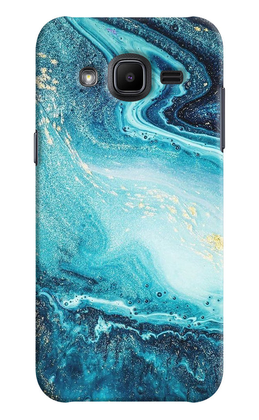 Blue Glitter Marble Samsung J2 2017 Hard Case Back Cover by Casekaro