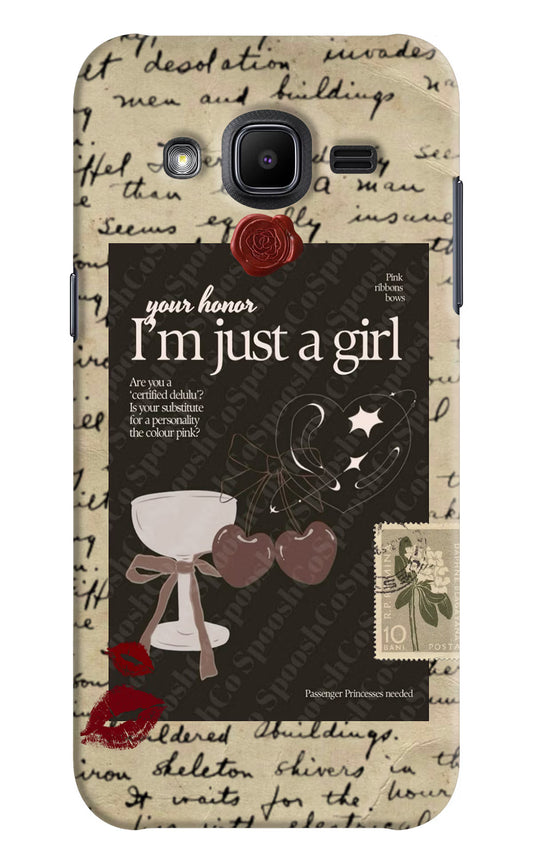 I am just a girl Samsung J2 2017 Hard Case Back Cover by Casekaro