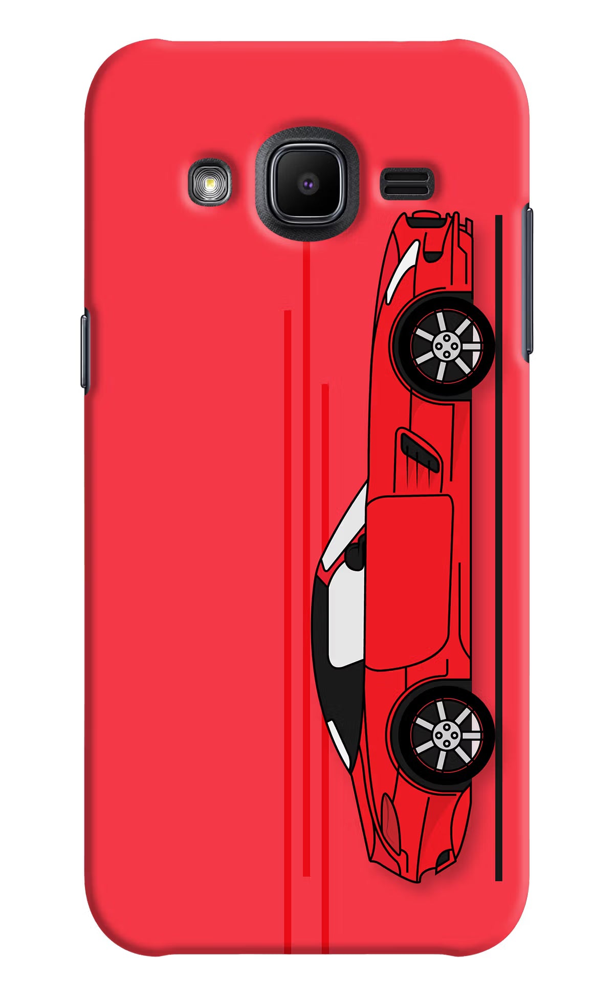 Red Velocity Samsung J2 2017 Hard Case Back Cover by Casekaro