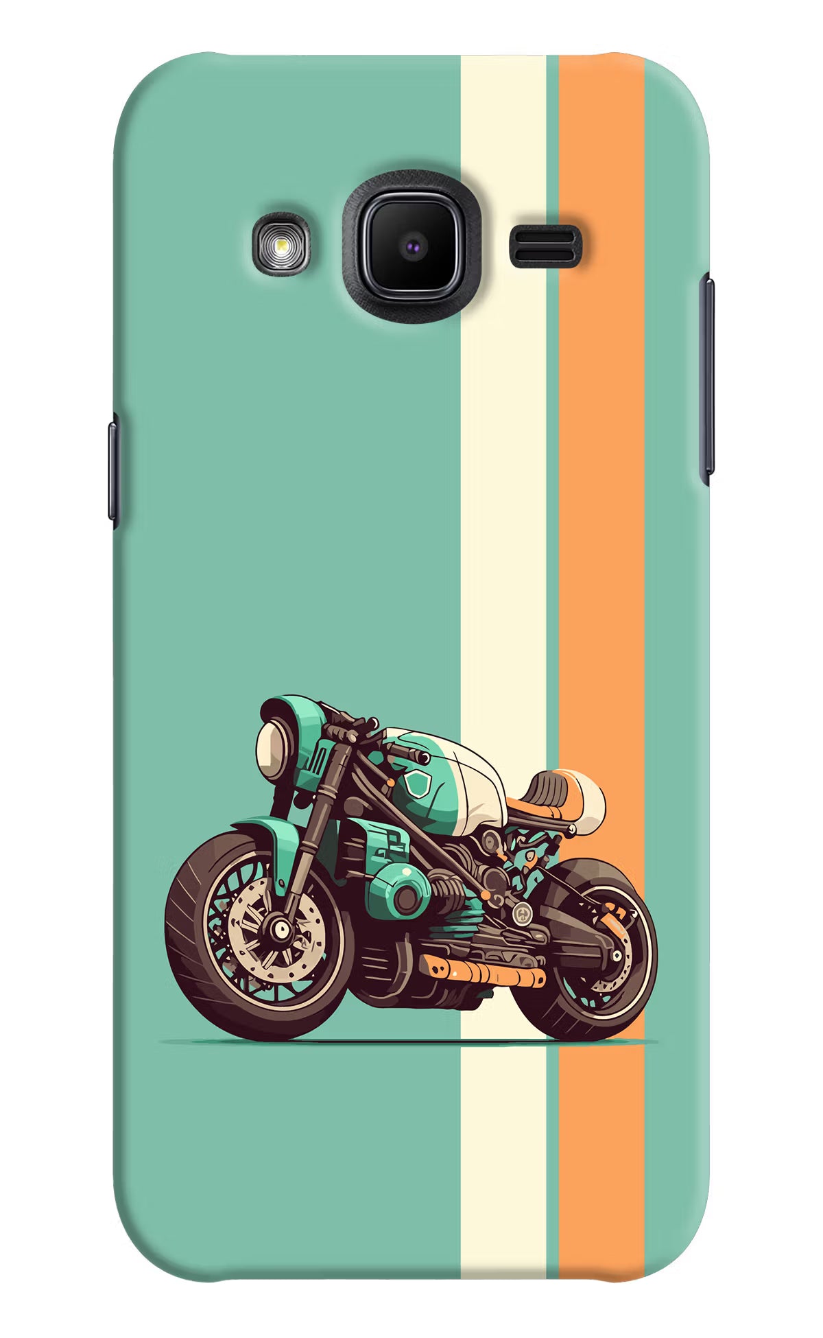 Striped Moto Drift Samsung J2 2017 Hard Case Back Cover by Casekaro