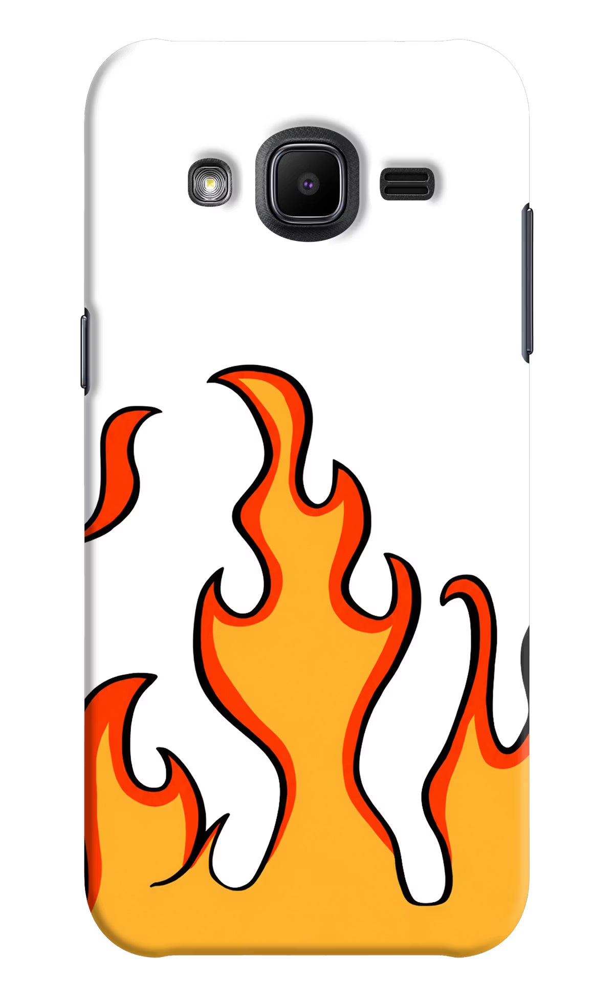 Fired Up – White Samsung J2 2017 Hard Case Back Cover by Casekaro