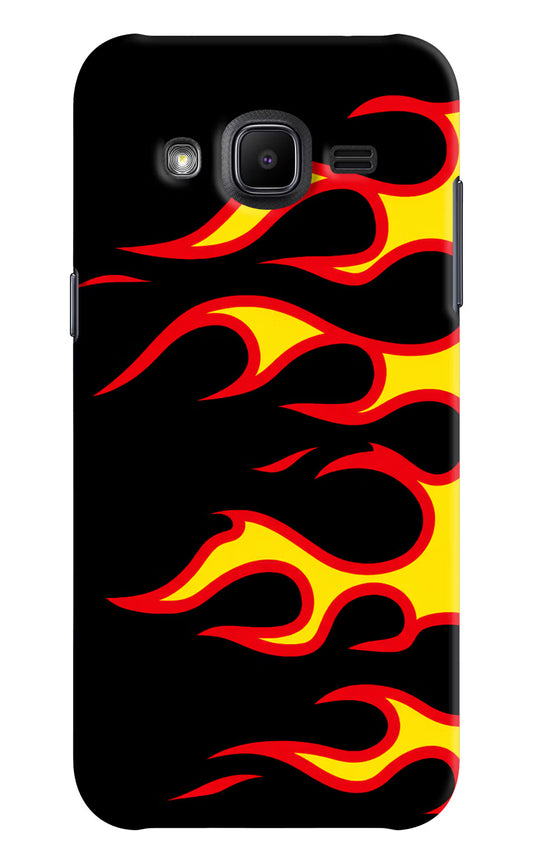 Side Sweep Flames Samsung J2 2017 Hard Case Back Cover by Casekaro