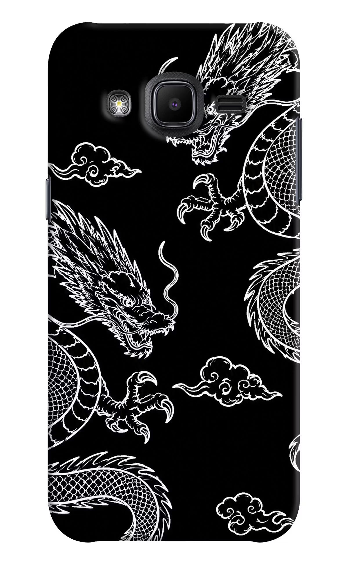 Twin Dragons Samsung J2 2017 Hard Case Back Cover by Casekaro