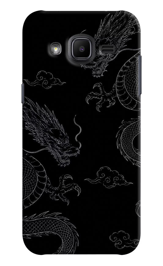 Twin Dragons Samsung J2 2017 Hard Case Back Cover by Casekaro